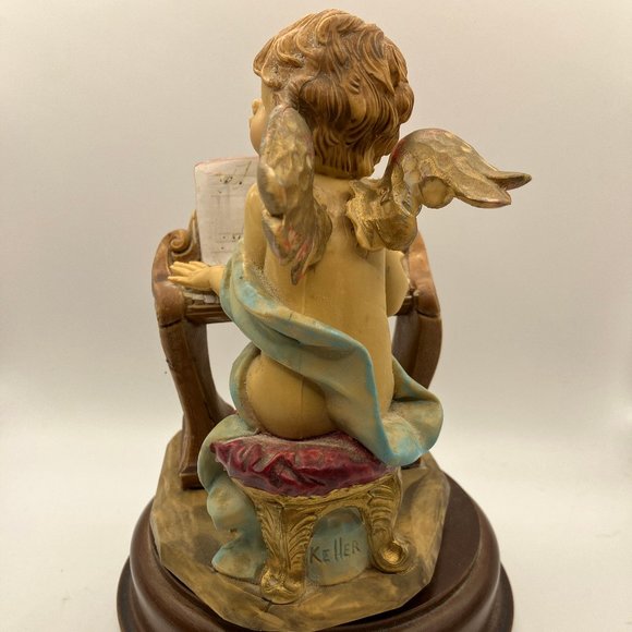 Vintage Angel Musical Rotating Silent Night Resin Angel Like New - Picture 3 of 11